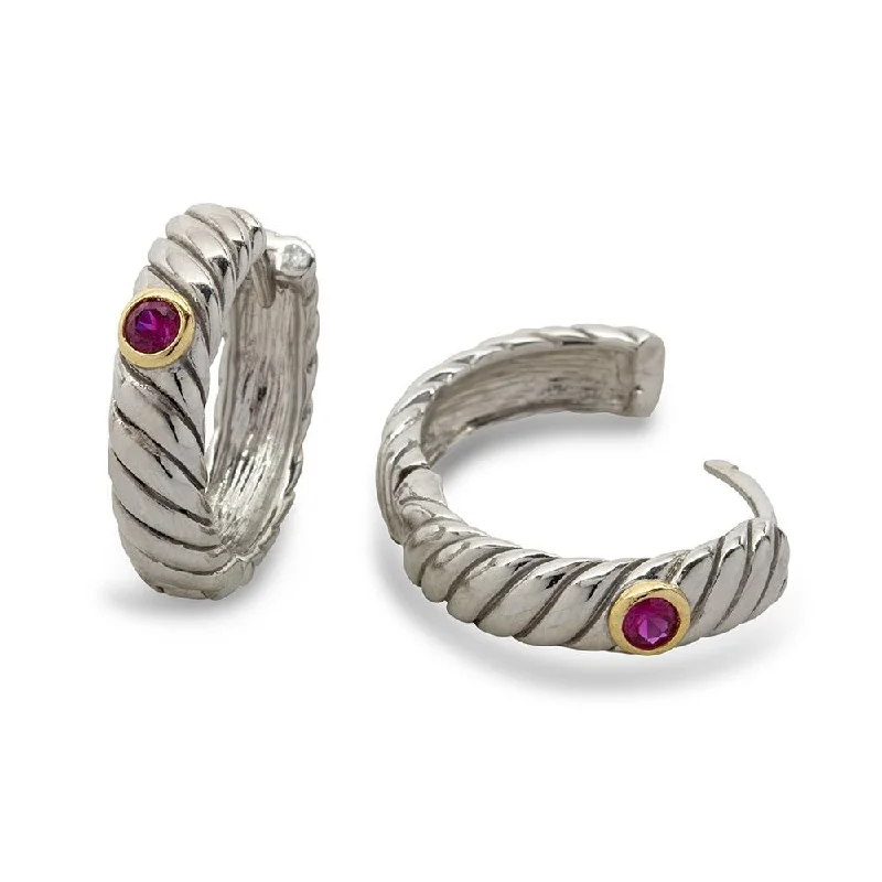 celestial sun and moon earrings Two Tone Ear Huggy Round Rose