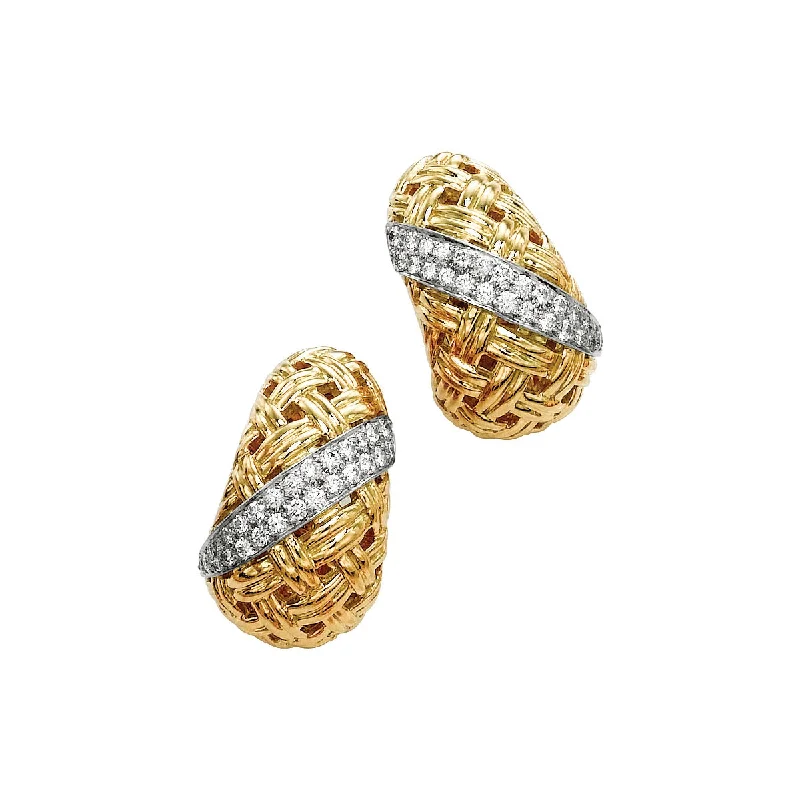 celestial crescent moon bracelet Vannerie Diamond Accent Earrings