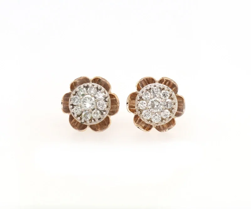 sterling silver arrow ring Vintage 0.68ctw Diamond Buttercup Cluster Stud Earrings in 14K
