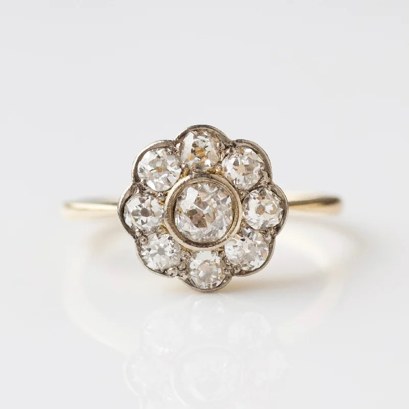 minimalist diamond stud earrings Vintage 18k Solid Yellow Gold Diamond Ring - UK Size L 1/2