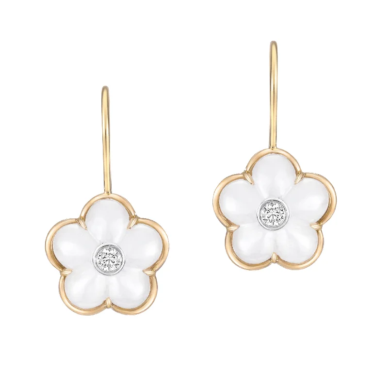 celestial sunburst ring gold White Moonstone Fiore Earrings