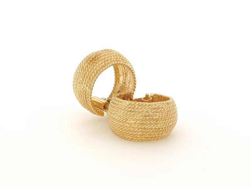 adjustable rope bracelet handmade Wide Braided Hoop Earrings