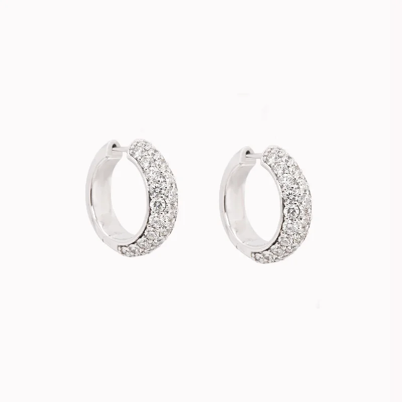 engraved pendant necklace 3.5ct Diamond Wide Domed Hoops
