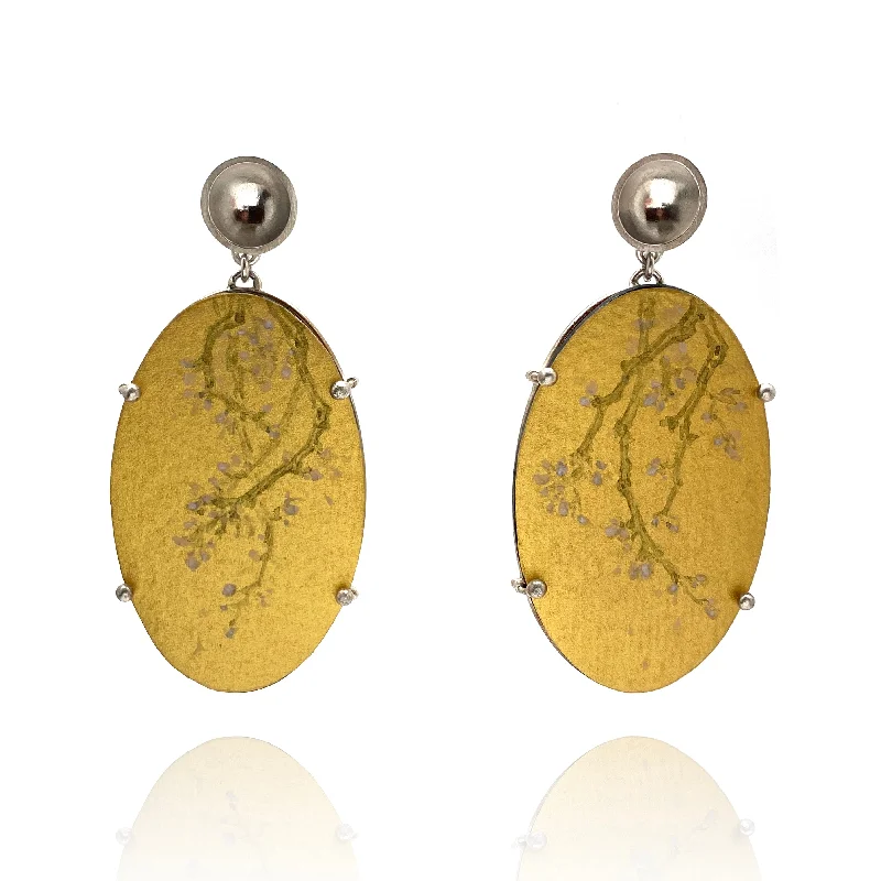 handcrafted gemstone toe ring Winter Blossom Gold Earrings