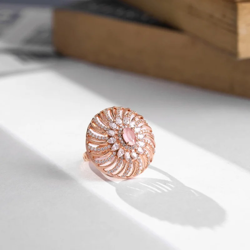 handcrafted raw crystal pendant Zircon Finger Ring 169885