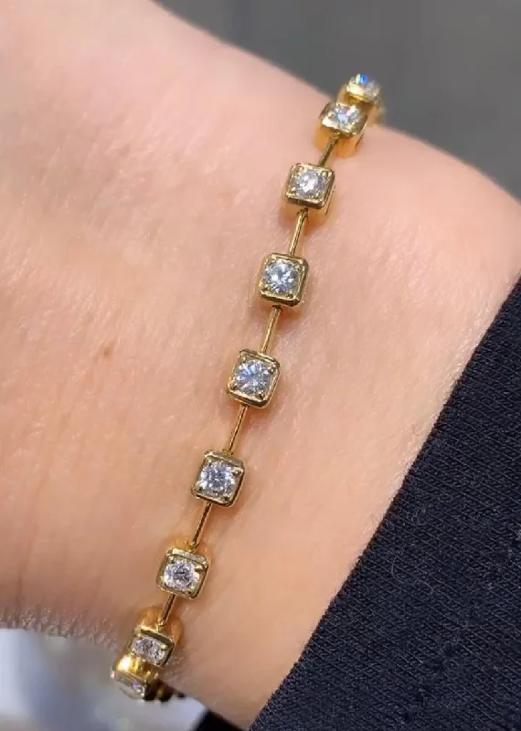 large statement turquoise ring 1.78ct t.w. Yellow Gold Diamond Bracelet