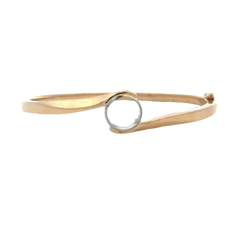 dainty snake ring gold 14k bypass Bangle (Semi-mount)