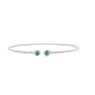 rose gold feather earrings 14K White Gold Diamond and Emerald Bujukan Split Bangle