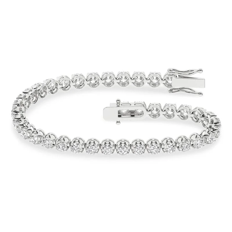 14K White Lab Grown Diamond Tennis Bracelet