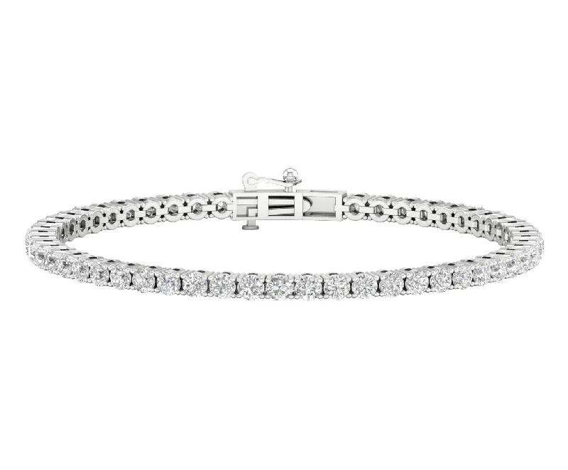 14K White Lab Grown Diamond Tennis Bracelet