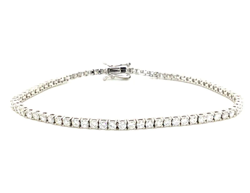 14K White Lab Grown Diamond Tennis Bracelet