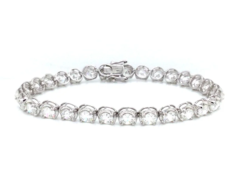 14K White Lab Grown Diamond Tennis Bracelet