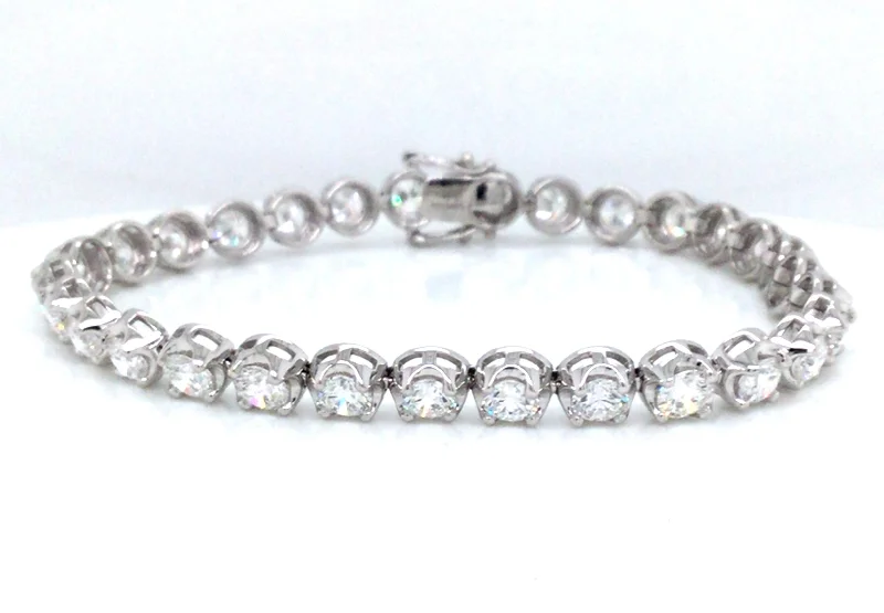 14K White Lab Grown Diamond Tennis Bracelet