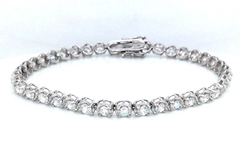 14K White Lab Grown Diamond Tennis Bracelet