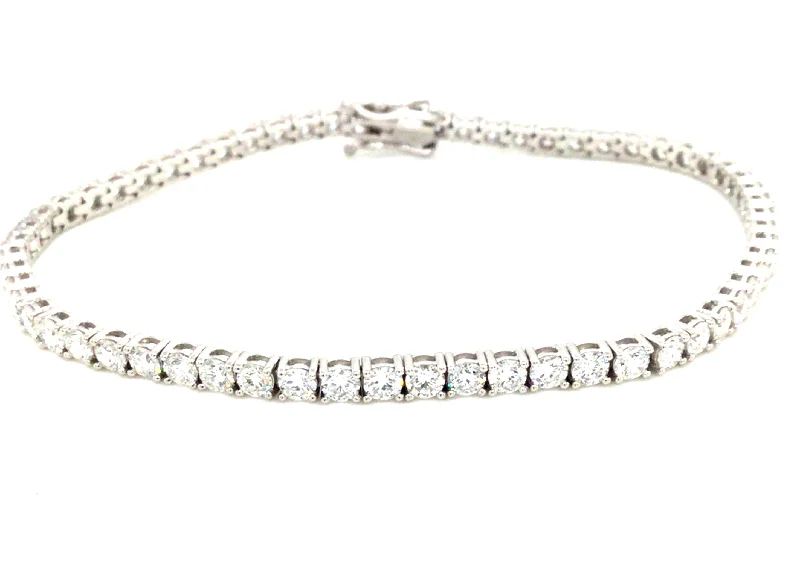 14K White Lab Grown Diamond Tennis Bracelet