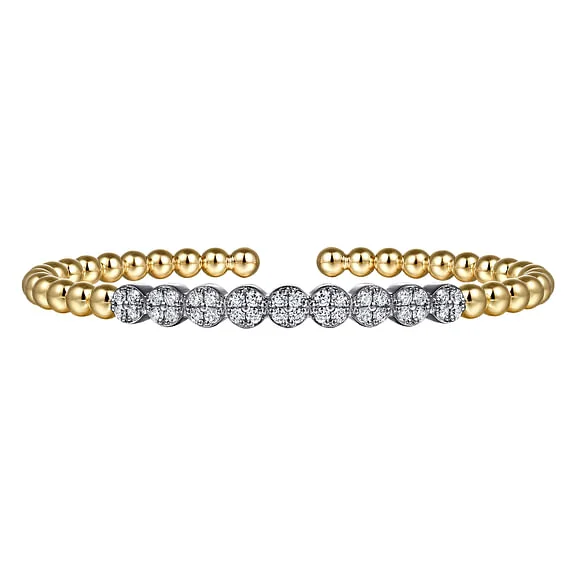 opal and gold earrings 14K White & Yellow Gold Bujukan Diamond Cluster Split Bangle Bracelet