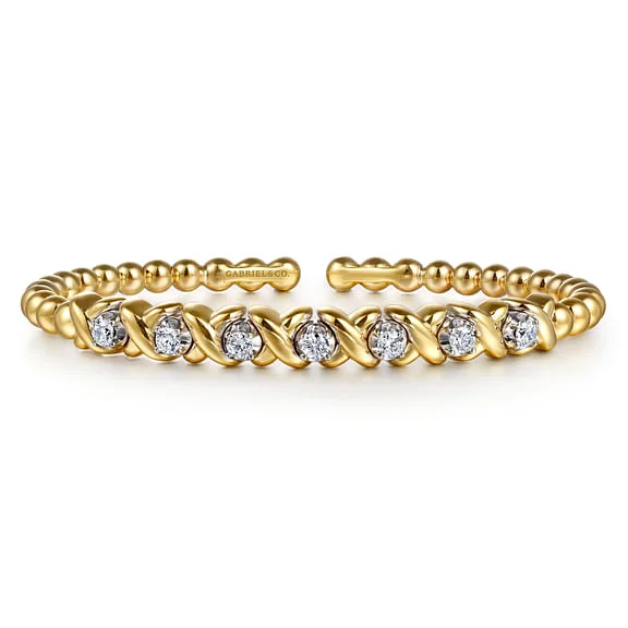 silver moon phase pendant 14K White & Yellow Gold Bujukan Diamond Split Bangle Bracelet