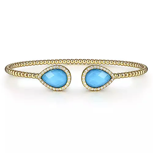 classic silver pearl earrings 14K Yellow Gold Rock Crystal/Turquoise and Diamond Open Bujukan Bangle