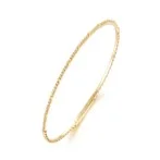 14K Yellow Natural Diamond Flxible Bangle Bracelet