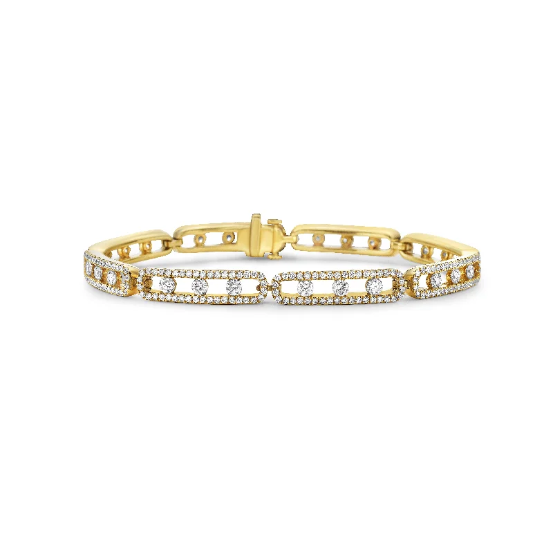 18K Yellow Natural Diamond Fashion Bracelet