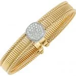 18K Yellow & White Natural Diamond Cuff Bracelet