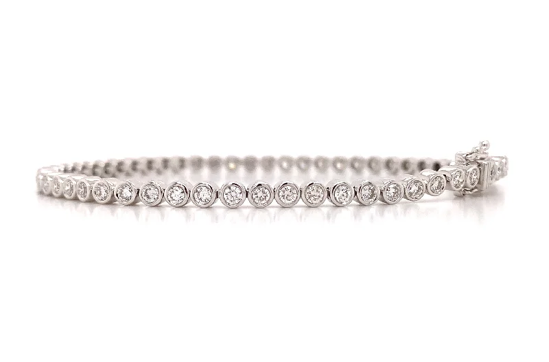 natural crystal pendant necklace 2.28ct tw Diamond Bezel-set Tennis Bracelet