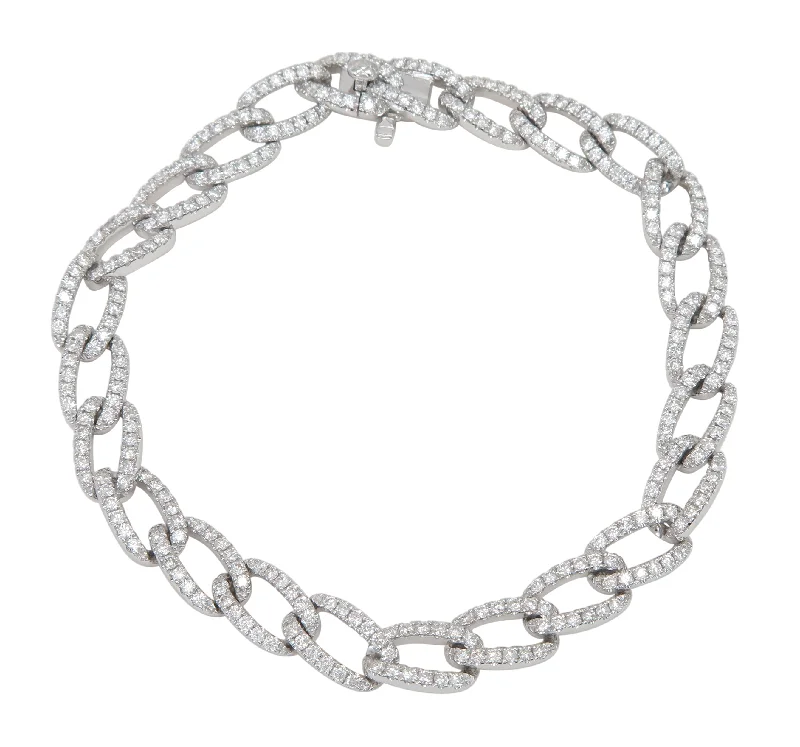 sapphire princess cut ring 2.57ct tw Diamond Pave Set Link Bracelet