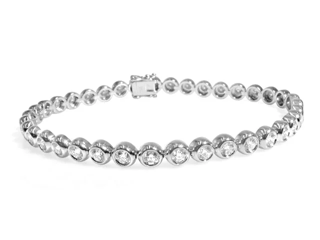 unique emerald green ring 3.14cts Diamond Bezel Set Tennis Bracelet