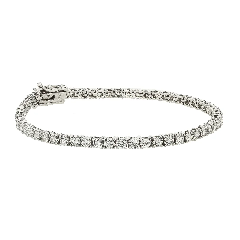 "Radiant Pave Diamond Tennis Bracelet" 4.12CTTW 14KWG