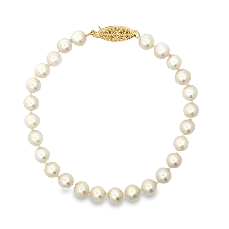 sparkling diamond drop earrings Akoya Pearl Bracelet 6mm