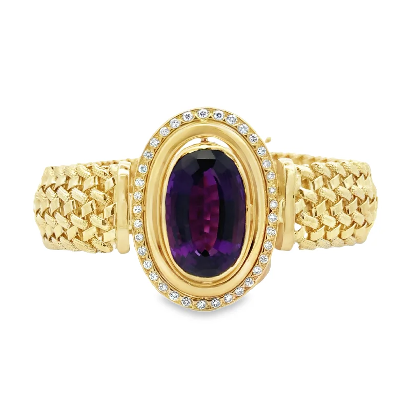 dainty gemstone chain bracelet Antique Amethyst and Diamond Bracelet