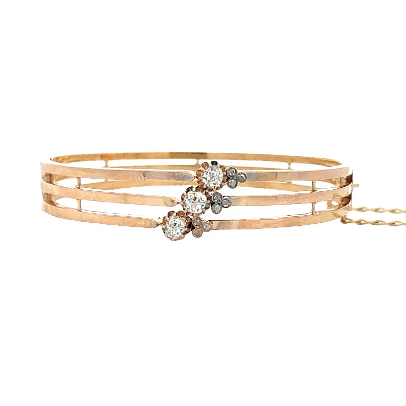 sterling silver lotus ring Antique Diamond Bangle