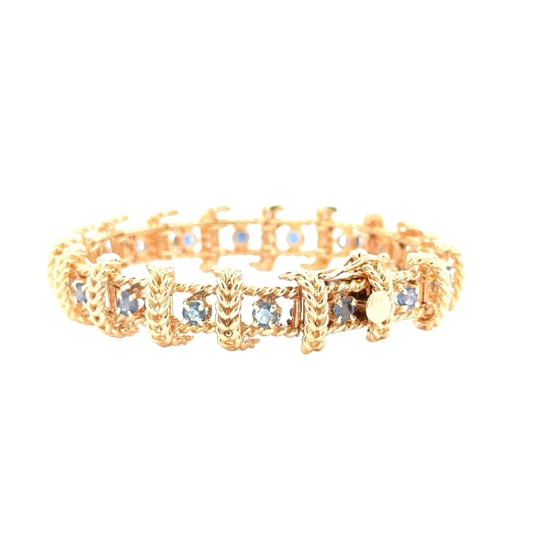 thin gold wedding band women Antique Sapphire and Gold Bracelet