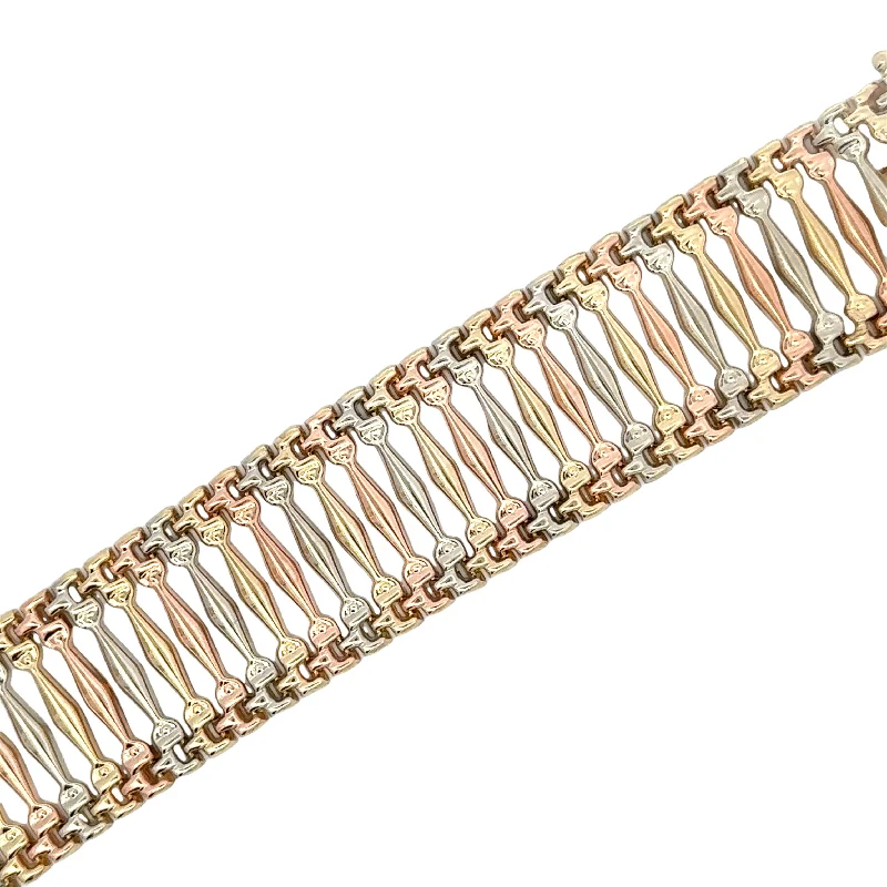 engraved pendant necklace Antique Tri Color Gold Bracelet