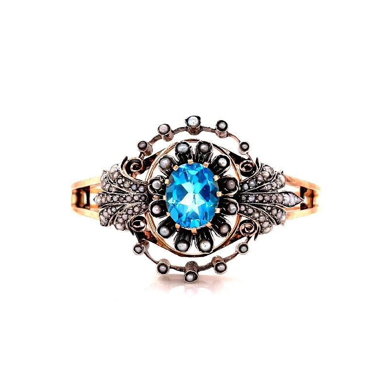 celestial galaxy planet necklace ANTIQUE VICTORIAN SEED PEARL BANGLE BRACELET WITH OVAL BLUE TOPAZ