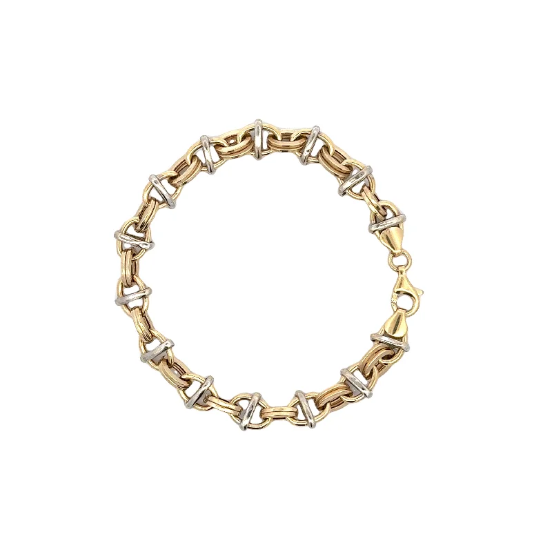 pearl stud earrings classic Antique Yellow/White Gold Link Bracelet