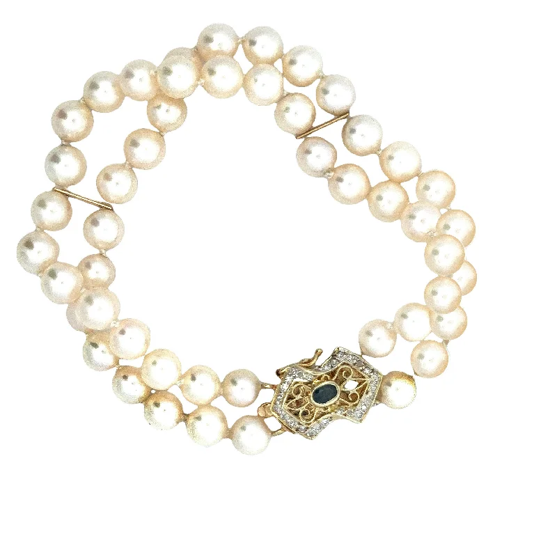 sapphire princess cut ring AntiqueDouble Strand Pearl Bracelet