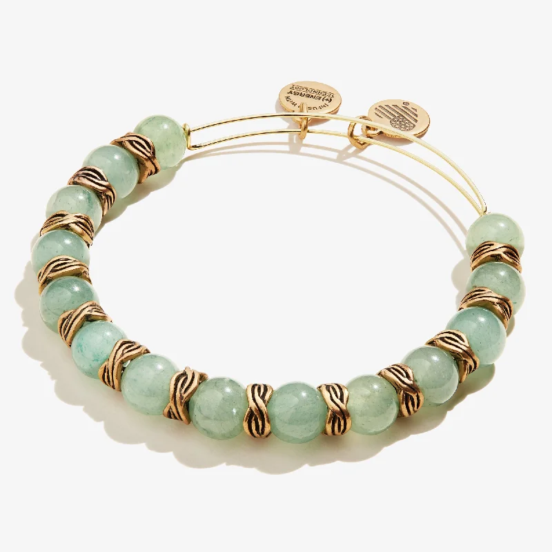 handmade copper wire ring Aventurine Beaded Bangle