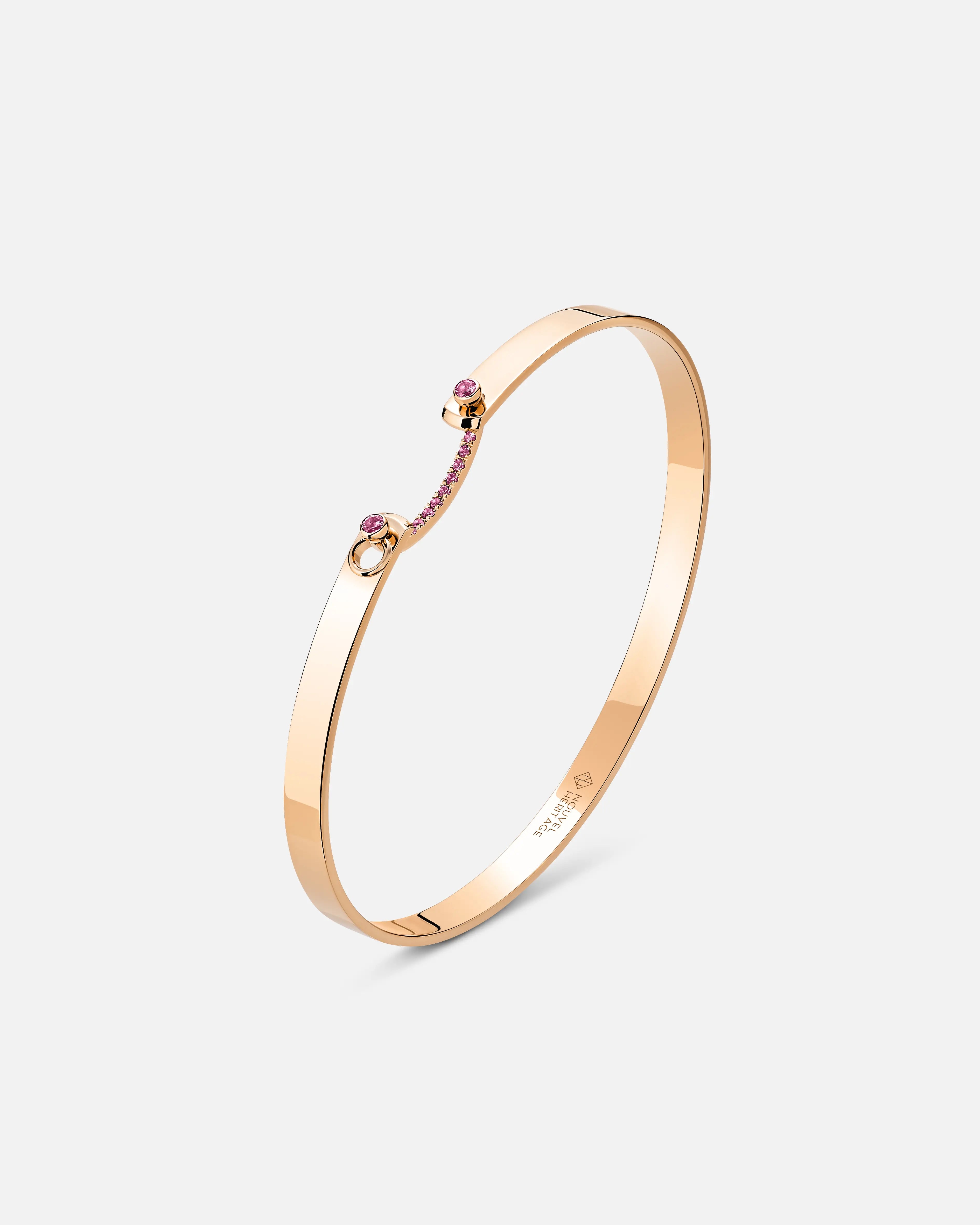 modern geometric gold ring Baby Pink Mood Bangle in Rose Gold