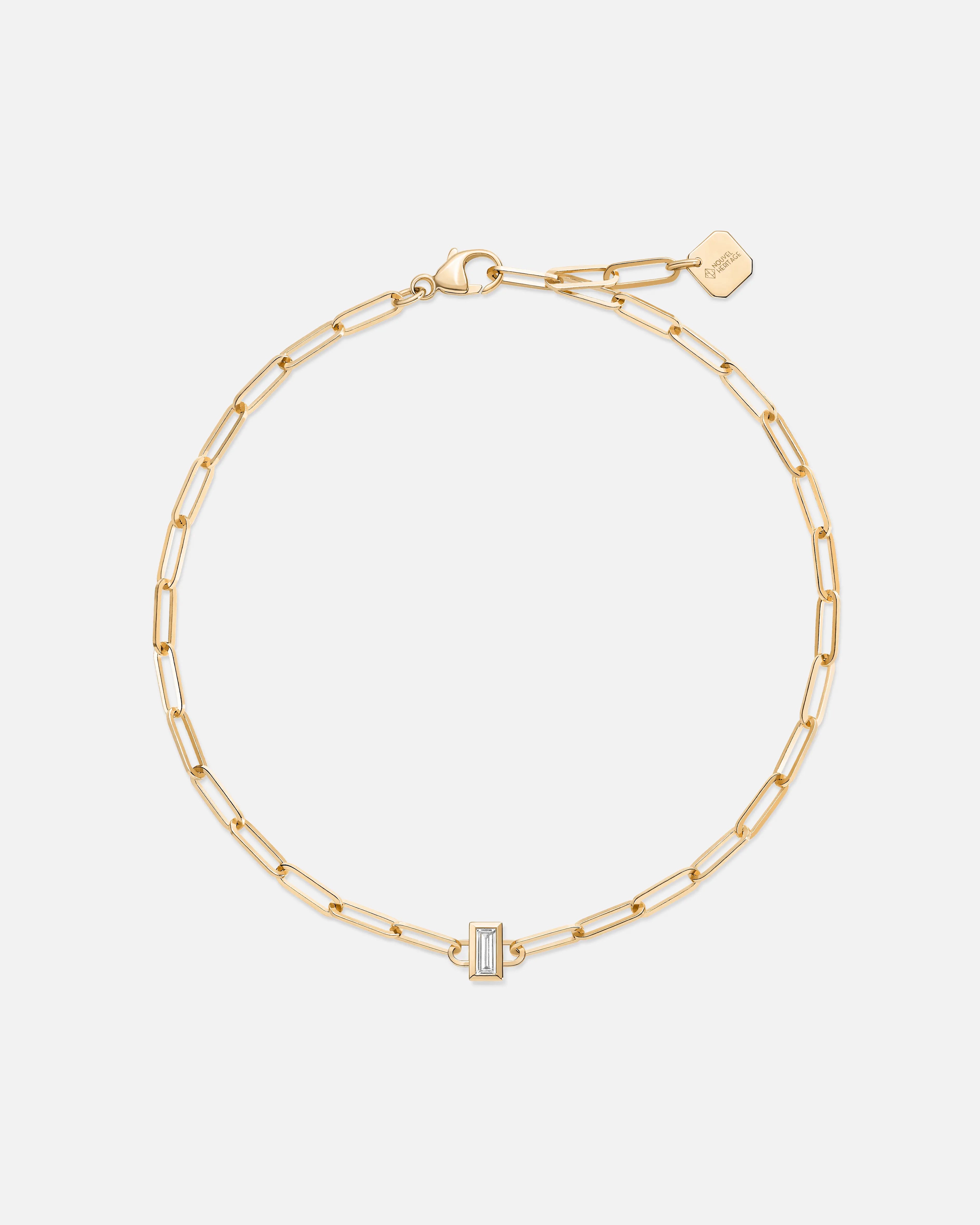 elegant pearl bridal set Baguette Classics Bracelet in Yellow Gold