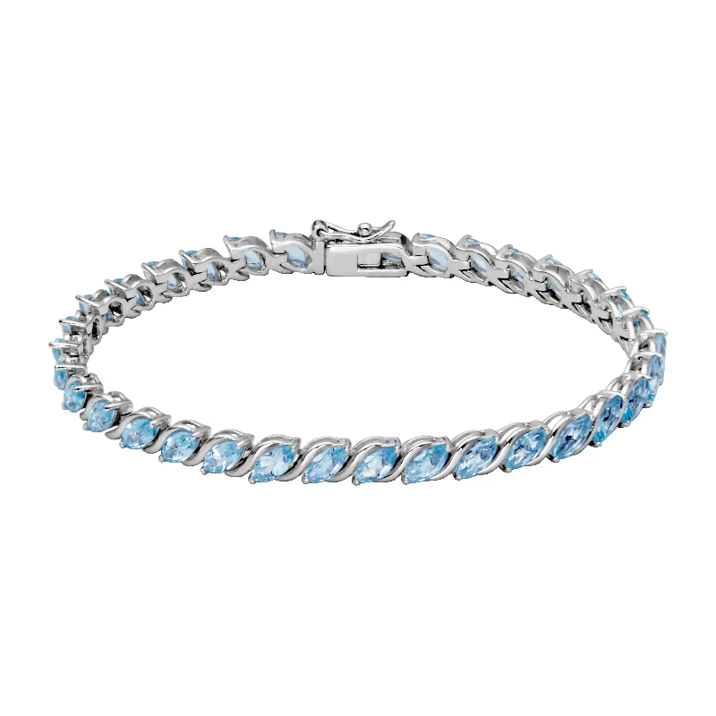 Blue Topaz Bracelet, Sterling Silver