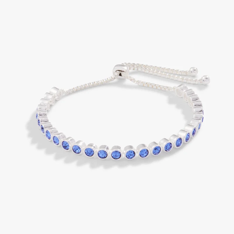 unique square diamond ring Bolo Tennis Bracelet, Sapphire