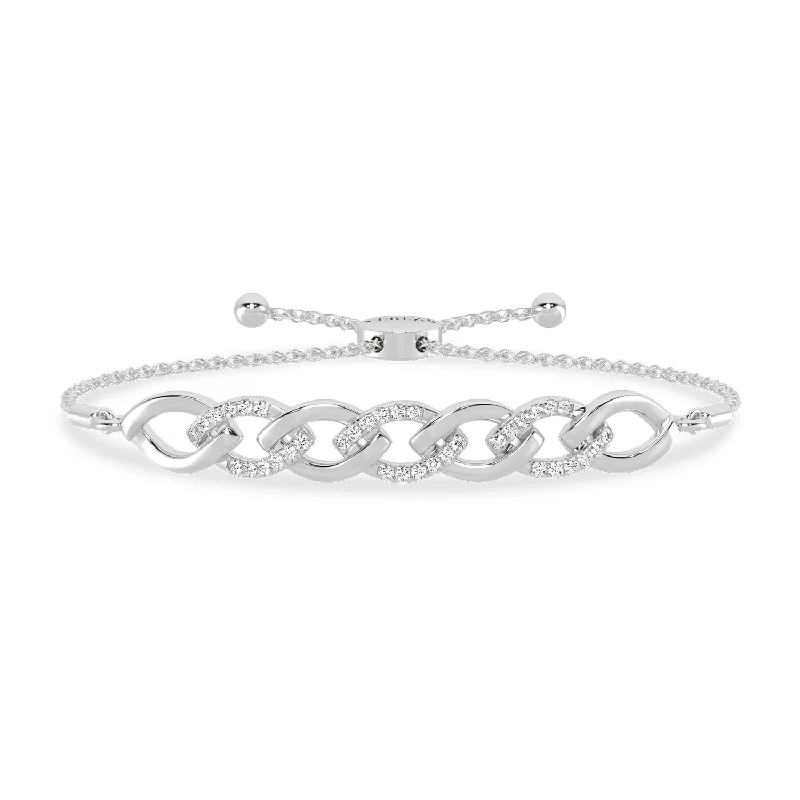 Cascading Diamond Link Bolo Bracelet