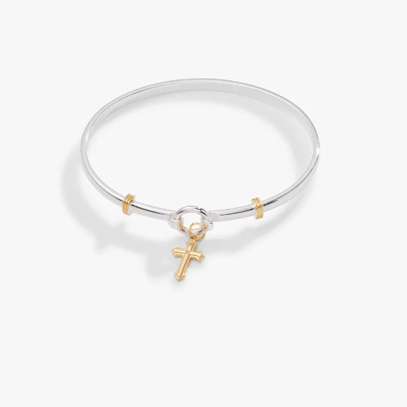 luxury diamond anniversary band Cross Clip Bangle