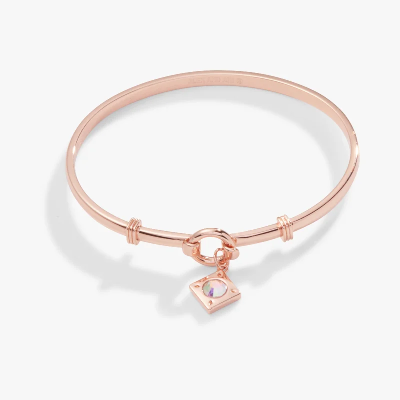 gold-plated chain necklace with charms Crystal Charm Clip Bangle, Crystal