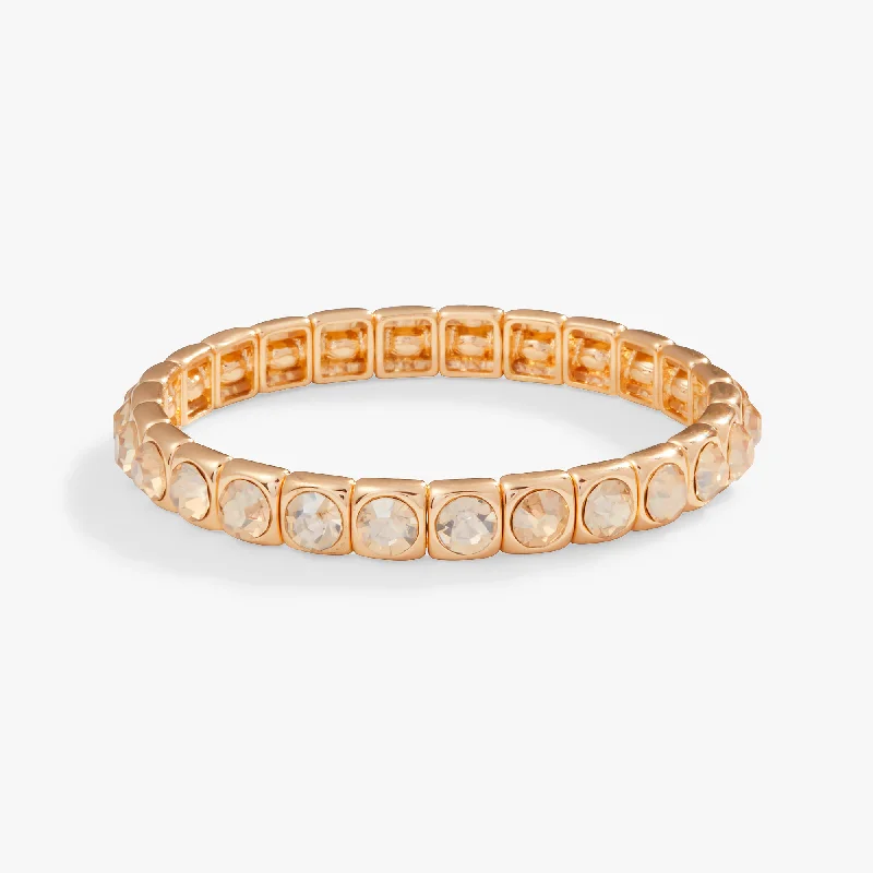 simple gold hoop earrings Crystal Stretch Bracelet, Champagne