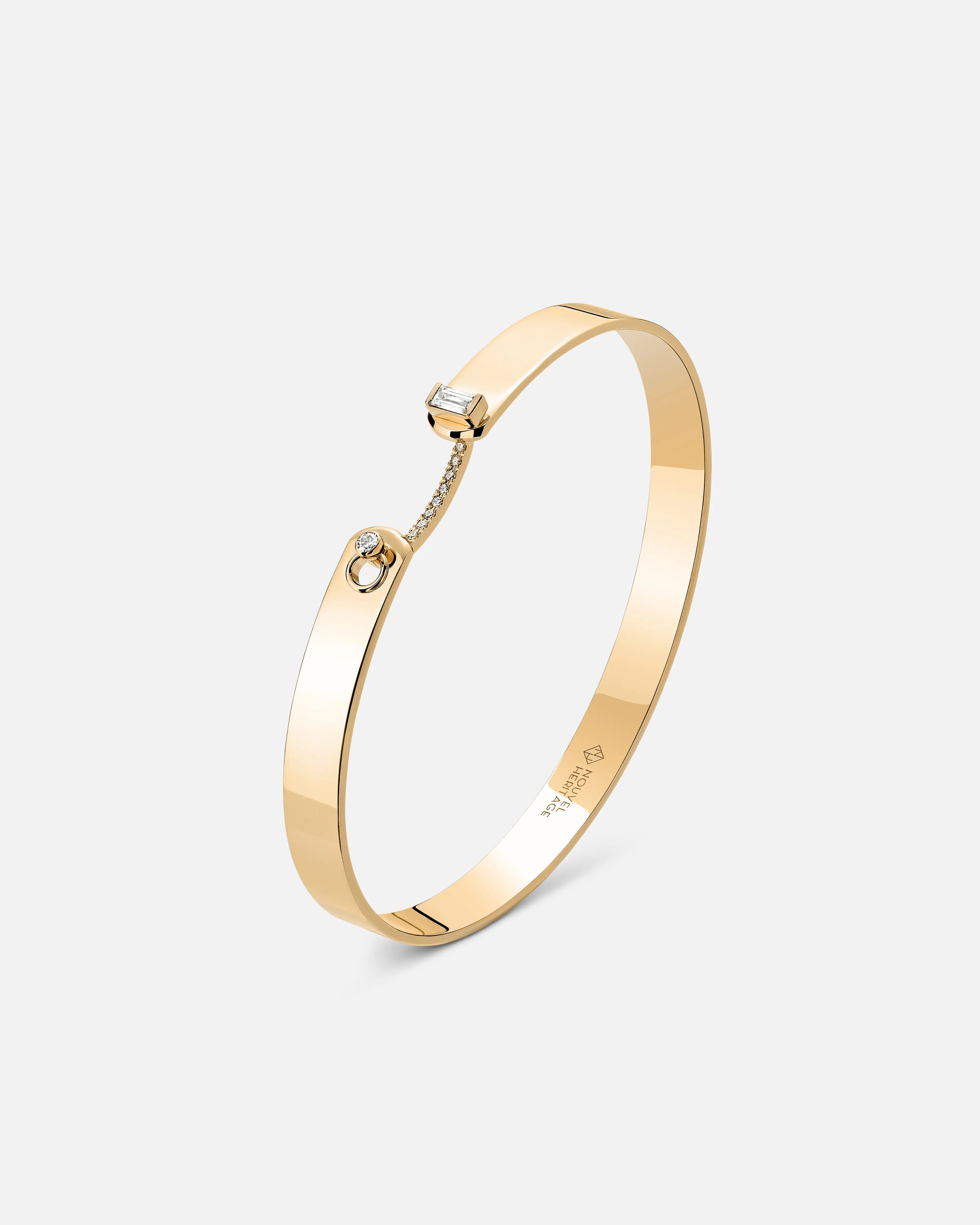 simple crescent moon ring Dinner Date GM Mood Bangle in Yellow Gold