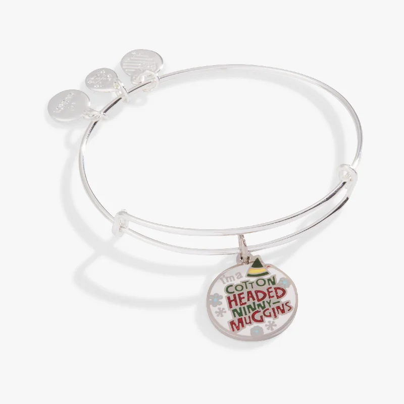 gold bar earrings minimalist ELF™ 'Cotton Headed Ninny-Muggins' Charm Bangle