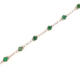 luxury diamond anniversary band EMERALD AND DIAMOND BRACELET
