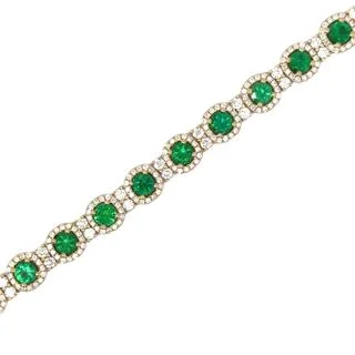 simple gold hoop earrings Emerald & Diamond Halo Style Bracelet